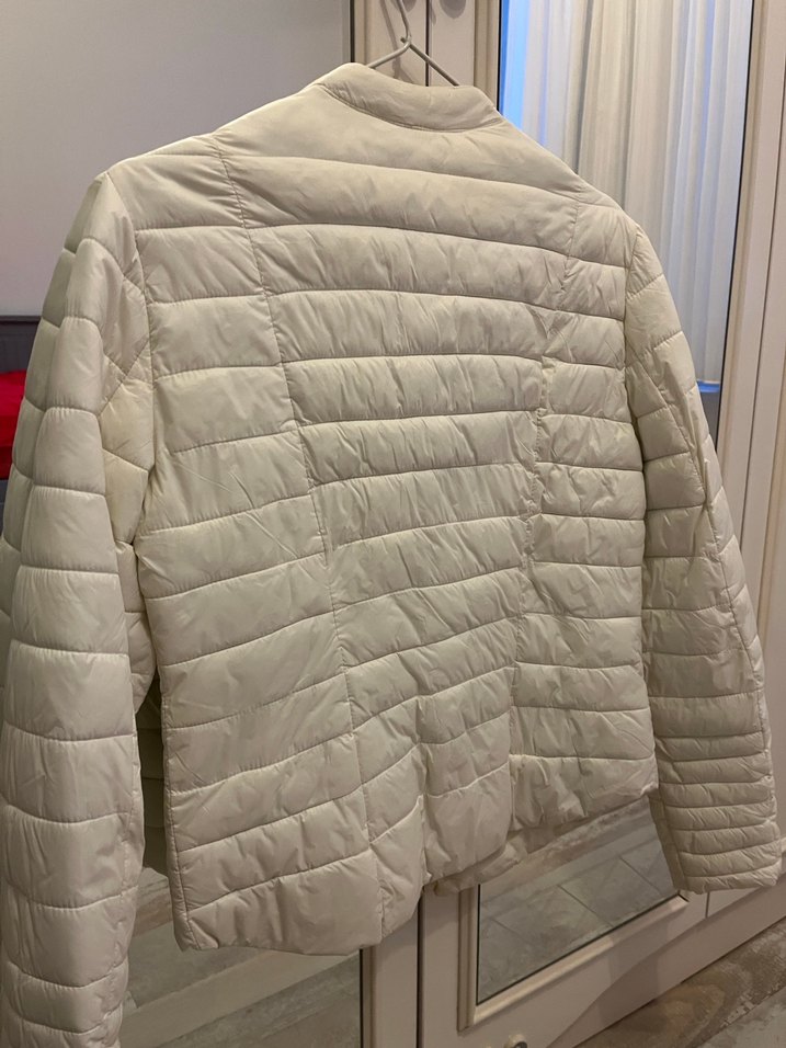 Kadın Beyaz Bershka Fermuarlı  Ceket - Görsel 2