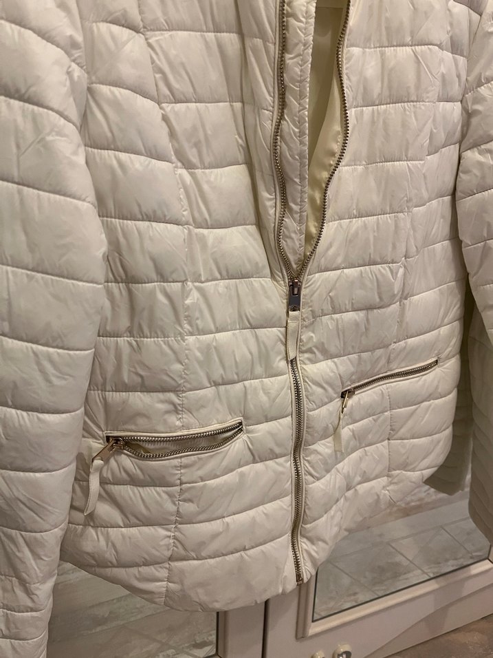 Kadın Beyaz Bershka Fermuarlı  Ceket - Görsel 3