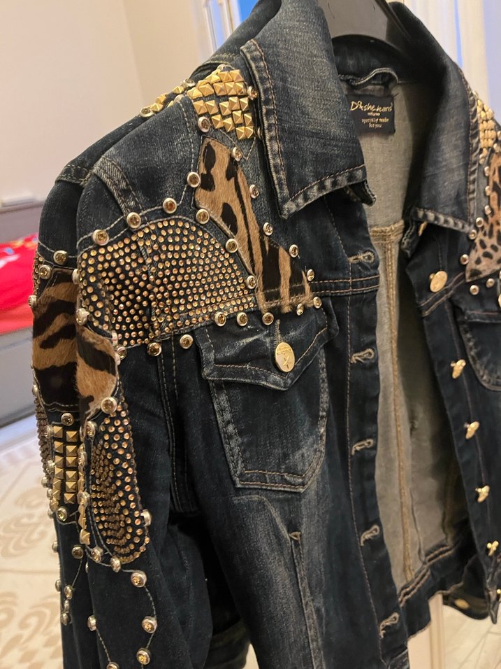 Kadın Payetli Koyu Denim Ceket - Görsel 2