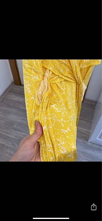 l Beden Mango sarı elbise