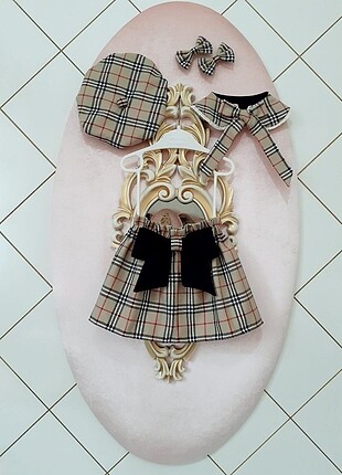 BURBERY DESEN PAPERBAG ETEK & ŞAPKA & VINTAGE YAKA & TOKA TAKIM