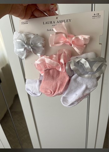 Laura Ashley Kız Bebek Pembe Soket Çorap Seti