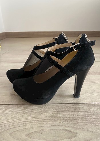 Siyah Stiletto Topuklu Kadın Ayakkabı - Görsel 3
