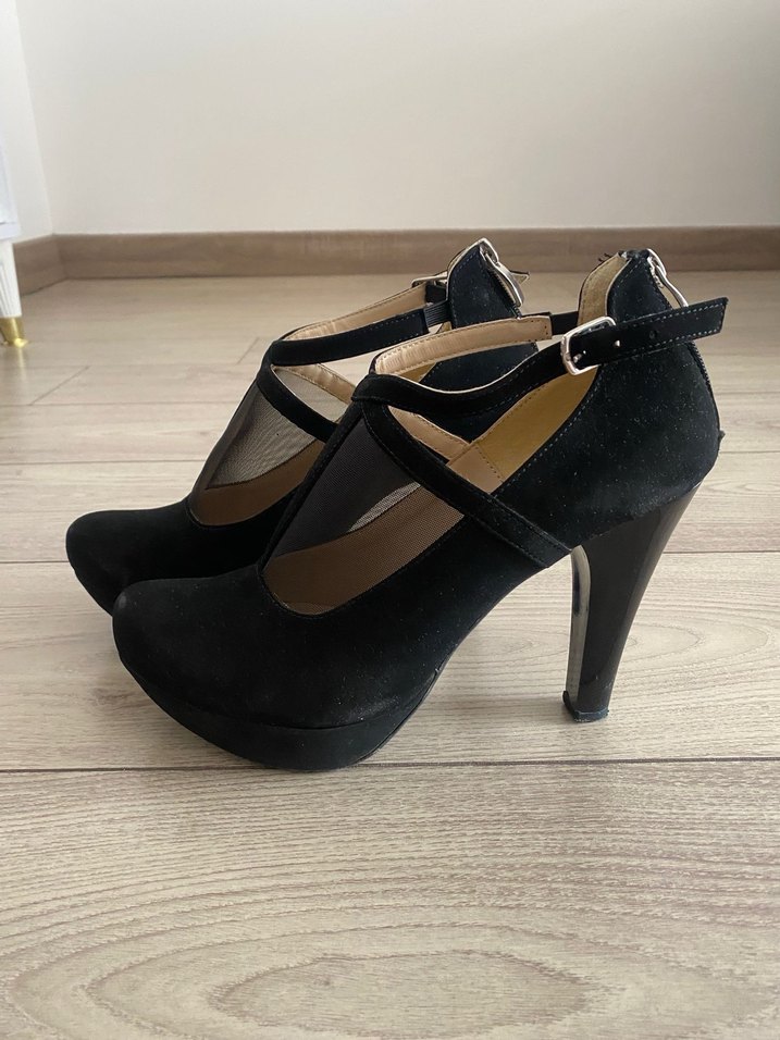 Siyah Stiletto Topuklu Kadın Ayakkabı - Görsel 3