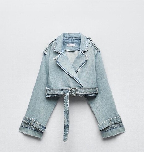 Zara denim crop trençkot