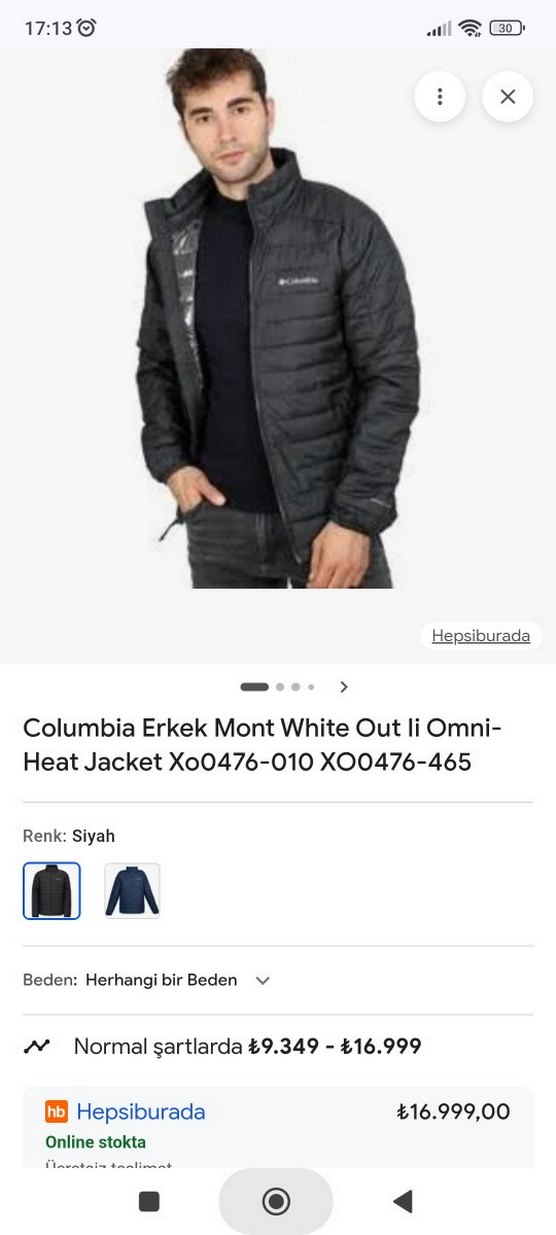 Columbia Siyah Fermuarlı Biker Mont - Görsel 5