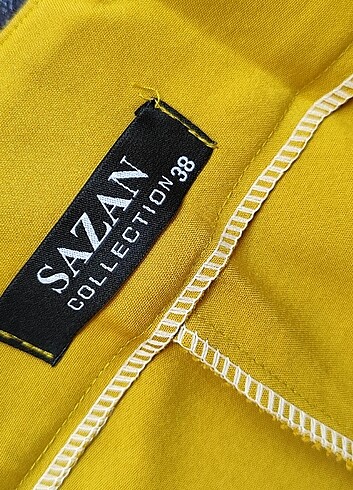 Hardal rengi kumaş pantolon - Görsel 6