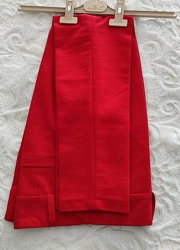 Kırmızı kumaş pantolon - Görsel 5
