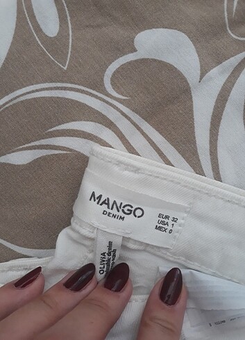 32 Beden Orjinal Mango beyaz pantolon 