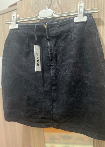 Siyah Kadın Denim Mini Etek - Görsel 2