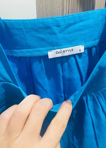 Mavi Keten Kadın Atlet - Görsel 2