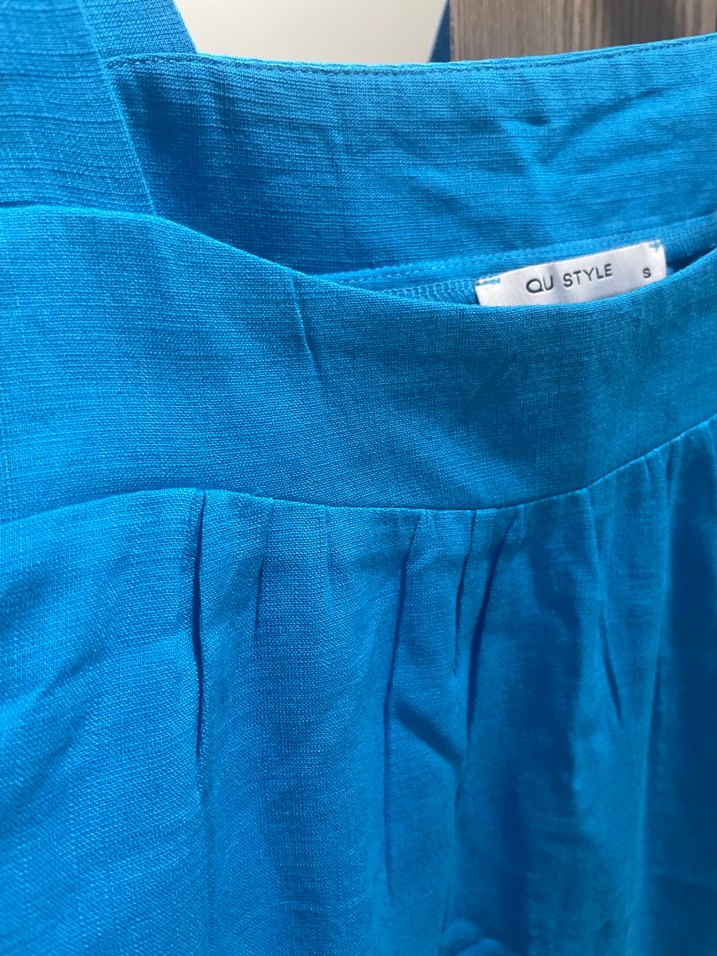 Mavi Keten Kadın Atlet - Görsel 3