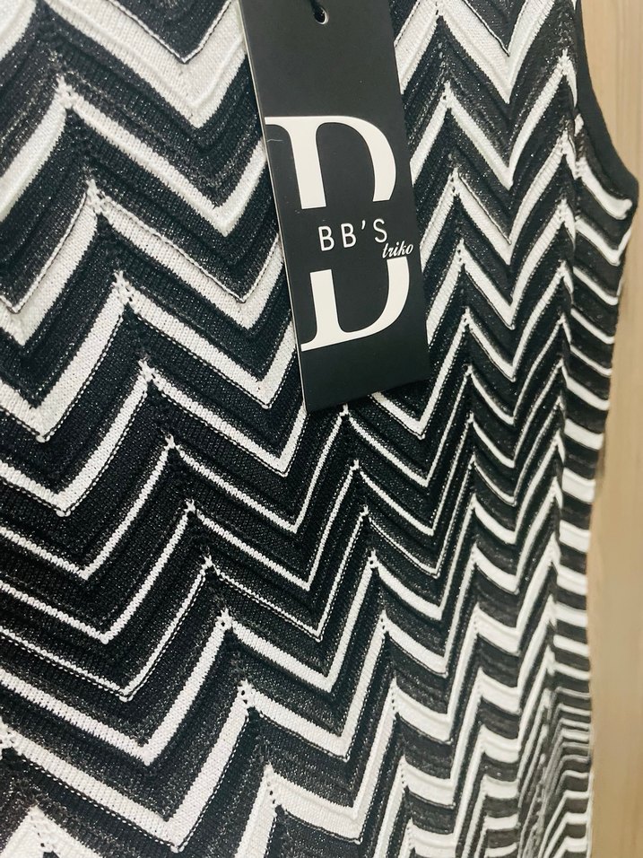 Uzun Triko Askılı Elbise - Görsel 3