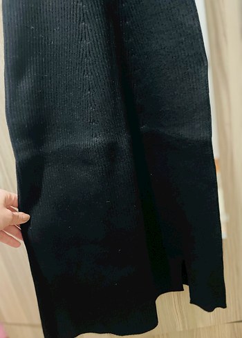 Siyah Yüksek Yakalı Uzun Elbise - Görsel 2