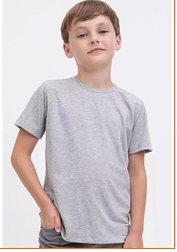 Gri Basic Çocuk T-Shirt