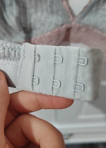 diğer Beden Gri Dantel Detaylı Kısa Bralet