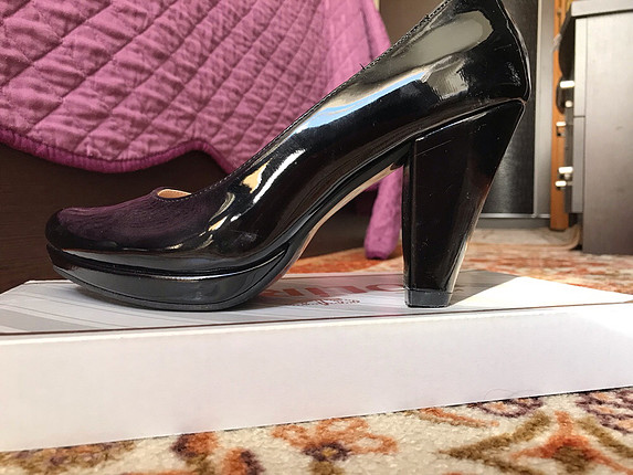 Zara Siyah rugan platformlu stiletto