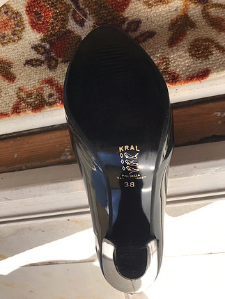38 Beden Siyah rugan platformlu stiletto
