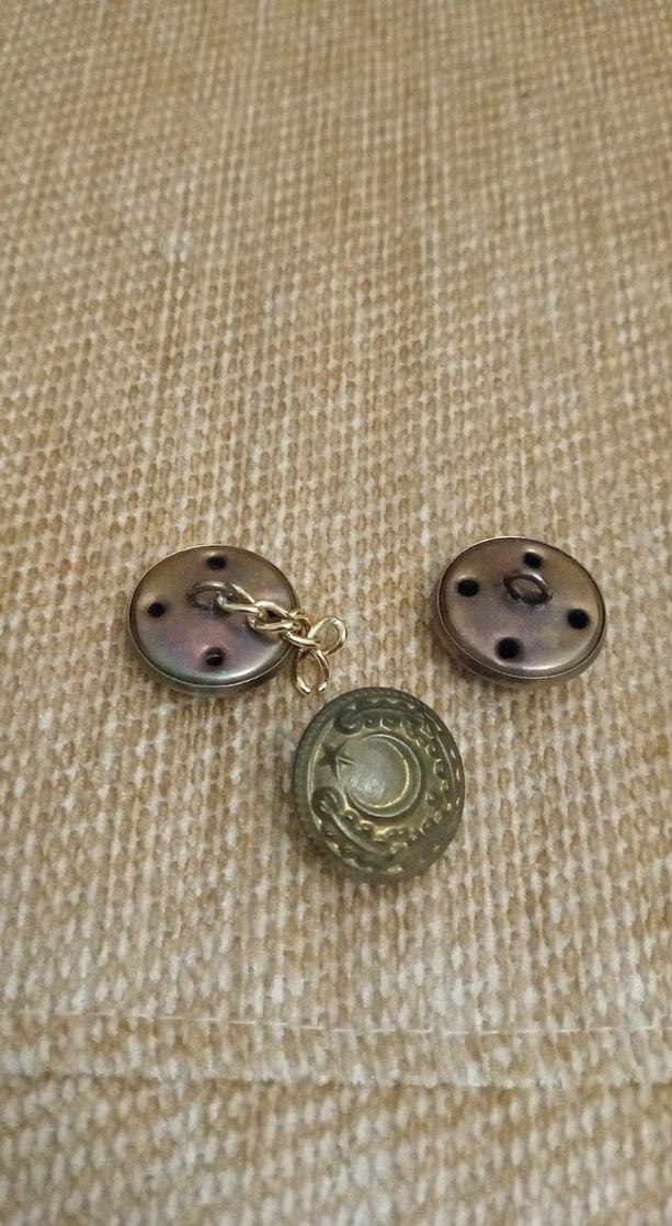 Nakışlı Altın Renk Kadın Kol Düğmeleri - Görsel 2