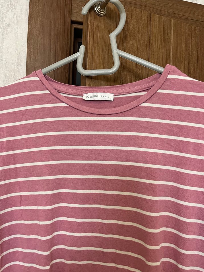 Pembe Çizgili  Tişört - Görsel 2