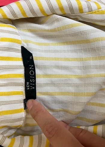 Çizgili Sarı Elbise - Görsel 5