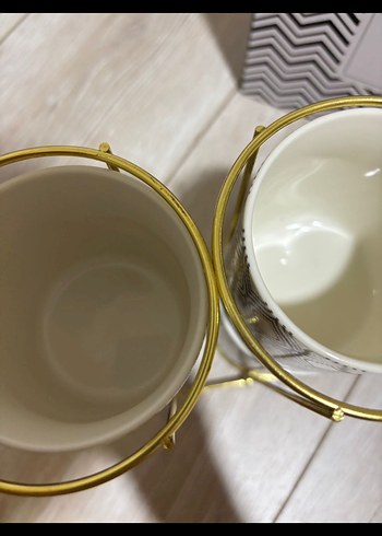 Karaca Karaca Desenli 4'lü Beyaz Gri Kupa Seti