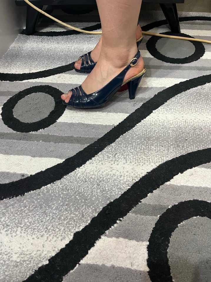 Koyu Mavi Tokalı Stiletto Topuklu Kadın Ayakkabı - Görsel 2