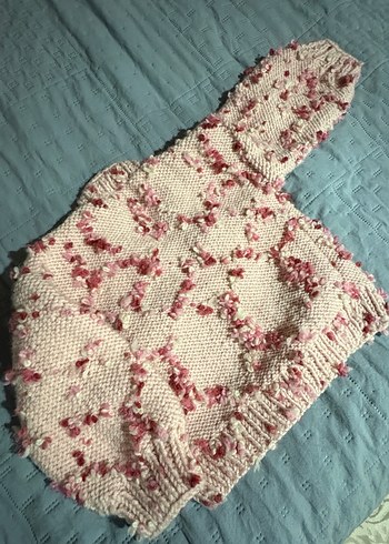 Pembe Bohem Örgü Kız Hırka - Görsel 3