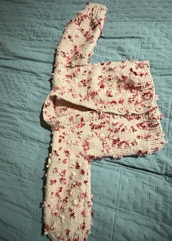 Pembe Bohem Örgü Kız Hırka - Görsel 2