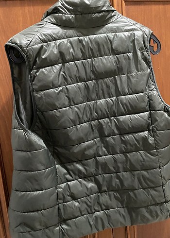 Fermuarlı haki Kadın şişme Yelek - Görsel 3