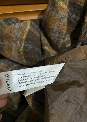 Kahverengi Düğmeli Kadın Yün Kaban - Görsel 4