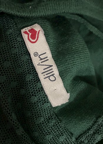 Düğmeli Yeşil Keten Kadın Kazak - Görsel 4