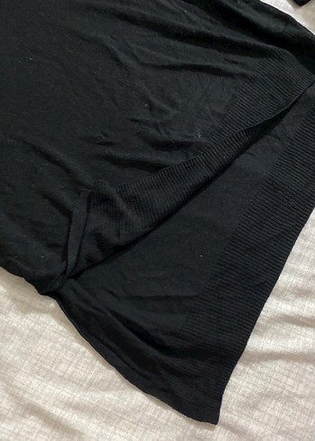 Siyah V Yaka Uzun Kollu Rahat Kesim Kadın Triko - Görsel 3