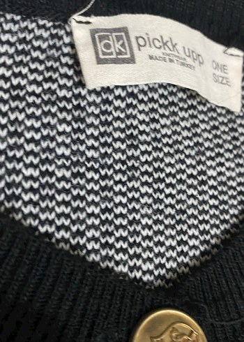 Düğmeli Zebra Desenli gold düğmeli Triko Süveter - Görsel 2