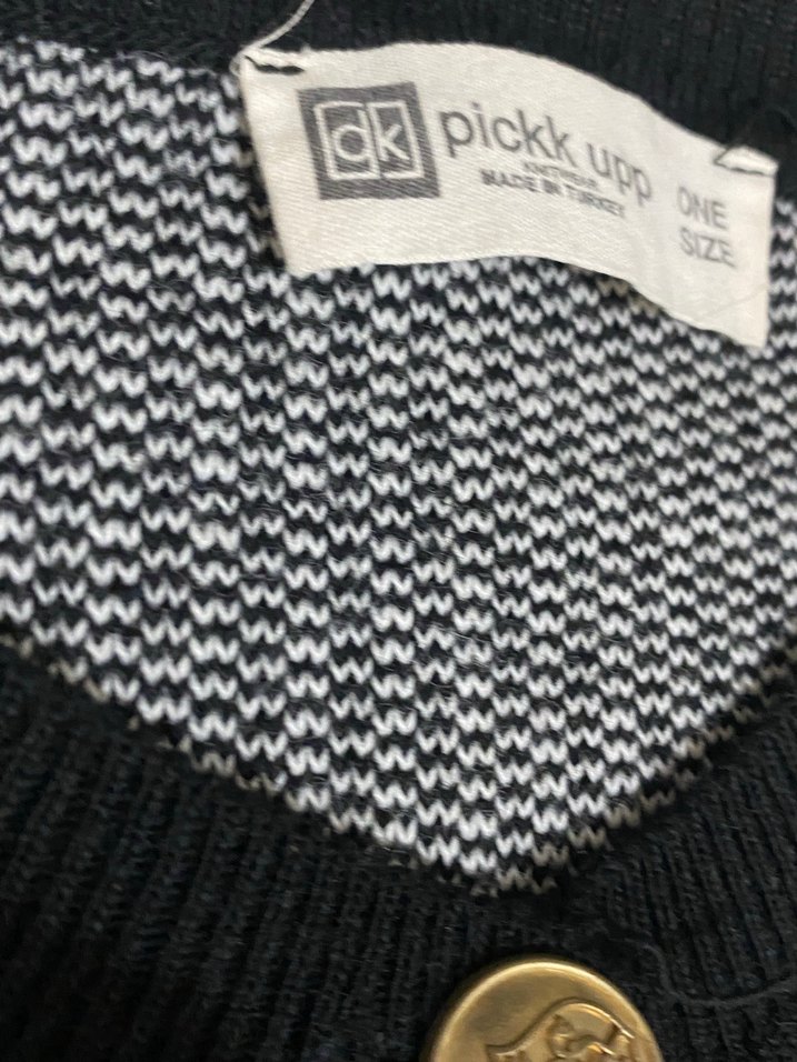 Düğmeli Zebra Desenli gold düğmeli Triko Süveter - Görsel 2