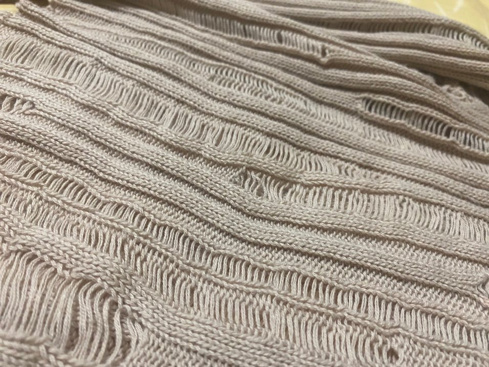 Bej Örgü Kadın Keten Kazak, Uzun Kollu, Bohem - Görsel 3