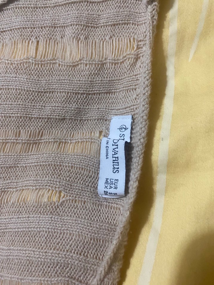 Bej Örgü Kadın Keten Kazak, Uzun Kollu, Bohem - Görsel 2