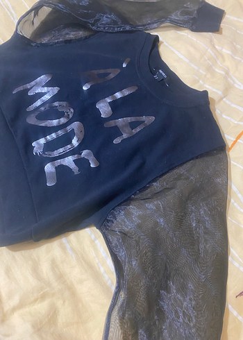 Drapeli Siyah Gotik Uzun Kollu Bluz - Görsel 5