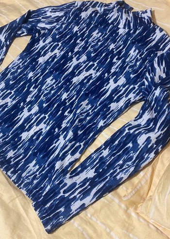 Mavi Pilili Balıkçı Yaka Uzun Kollu Bluz - Görsel 2