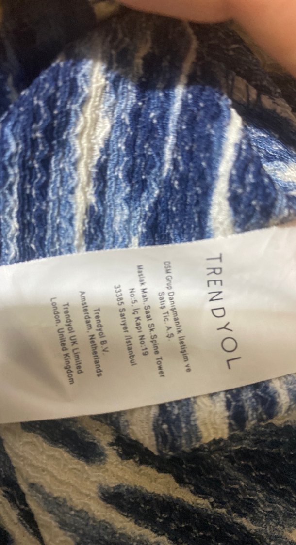 Mavi Pilili Balıkçı Yaka Uzun Kollu Bluz - Görsel 4