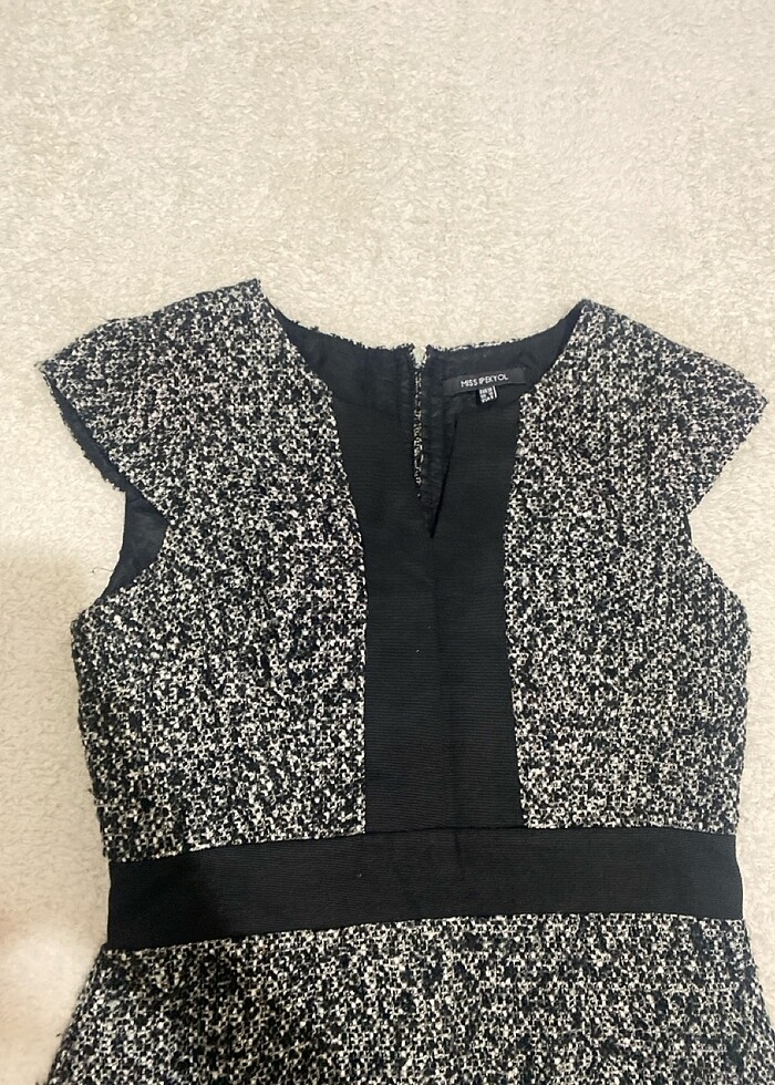 Kırçıllı ipekyol elbise - Görsel 3