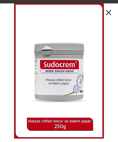 Sudokrem 250 gram balım kremi