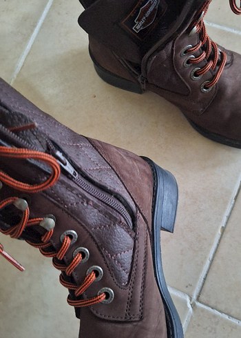 #bayan Kahverengi Minimalist Ayakkabı Bağcıkları bot - Görsel 4