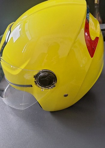 #Sarı Parlak Biker Motosiklet Kaskı - Görsel 3