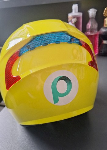 #Sarı Parlak Biker Motosiklet Kaskı - Görsel 4