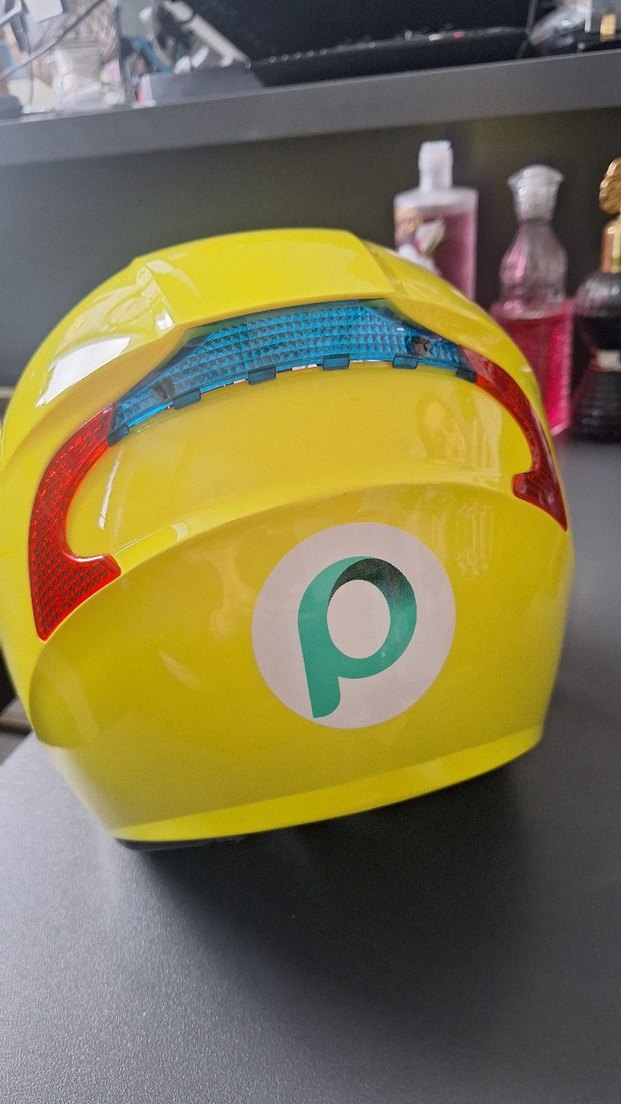 #Sarı Parlak Biker Motosiklet Kaskı - Görsel 4