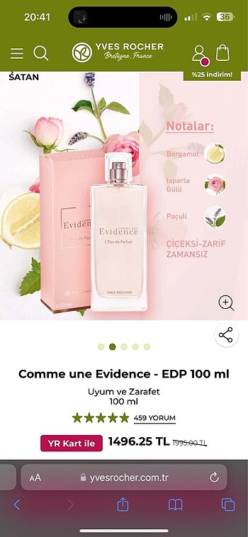Yvesrocher evidence parfüm