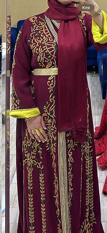 m Beden bordo Renk Kaftan