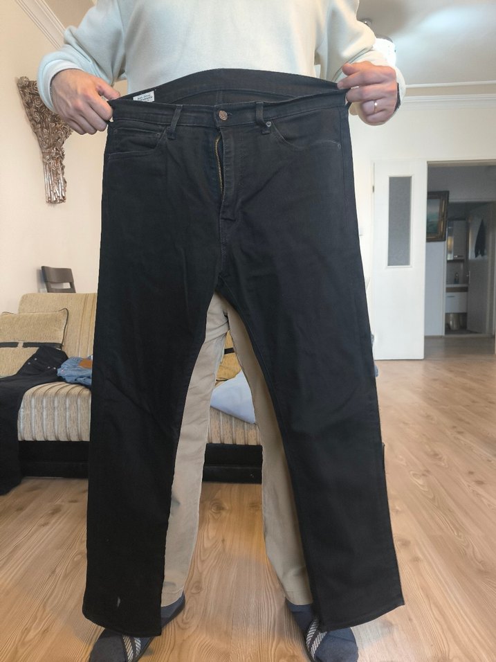 Siyah Deri Erkek Regular Fit Kot Pantolon - Görsel 5