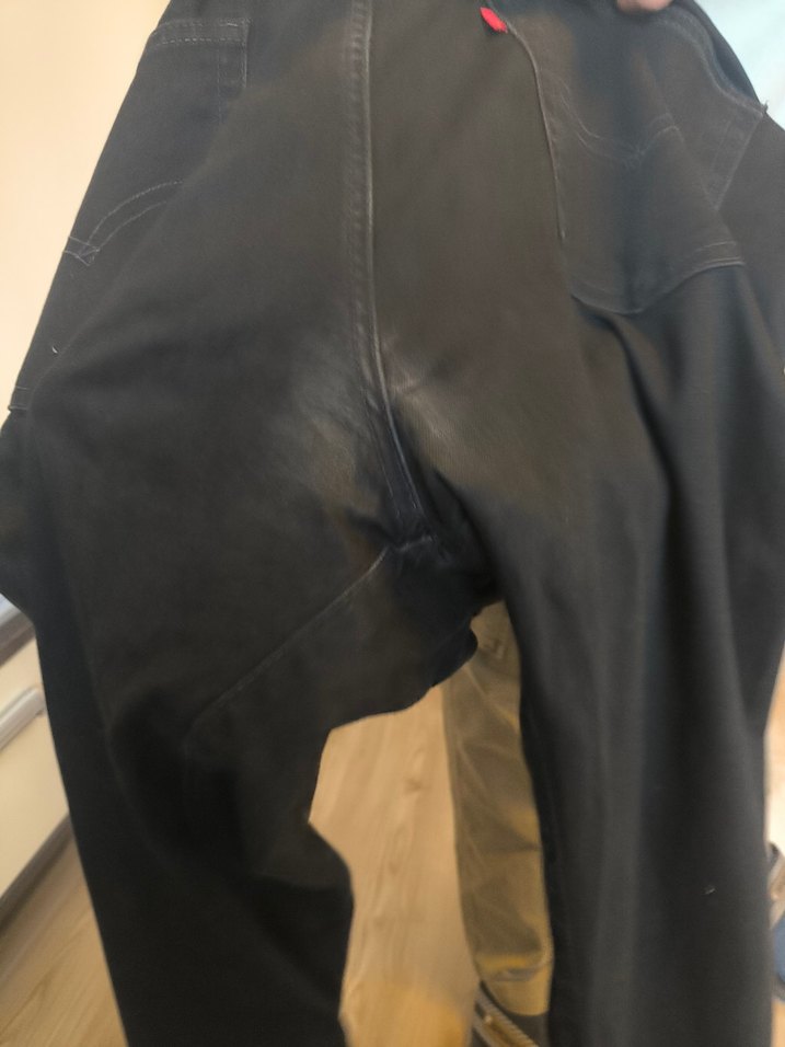 Siyah Deri Erkek Regular Fit Kot Pantolon - Görsel 2